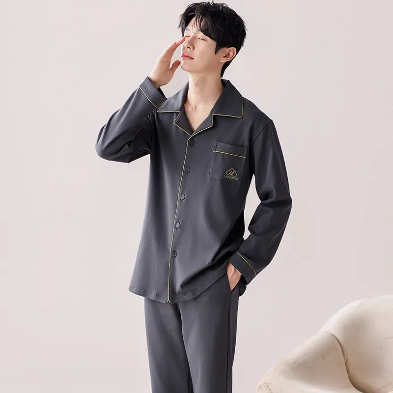 Pretty Lady Pajama Set Men's Black Gray Color-1