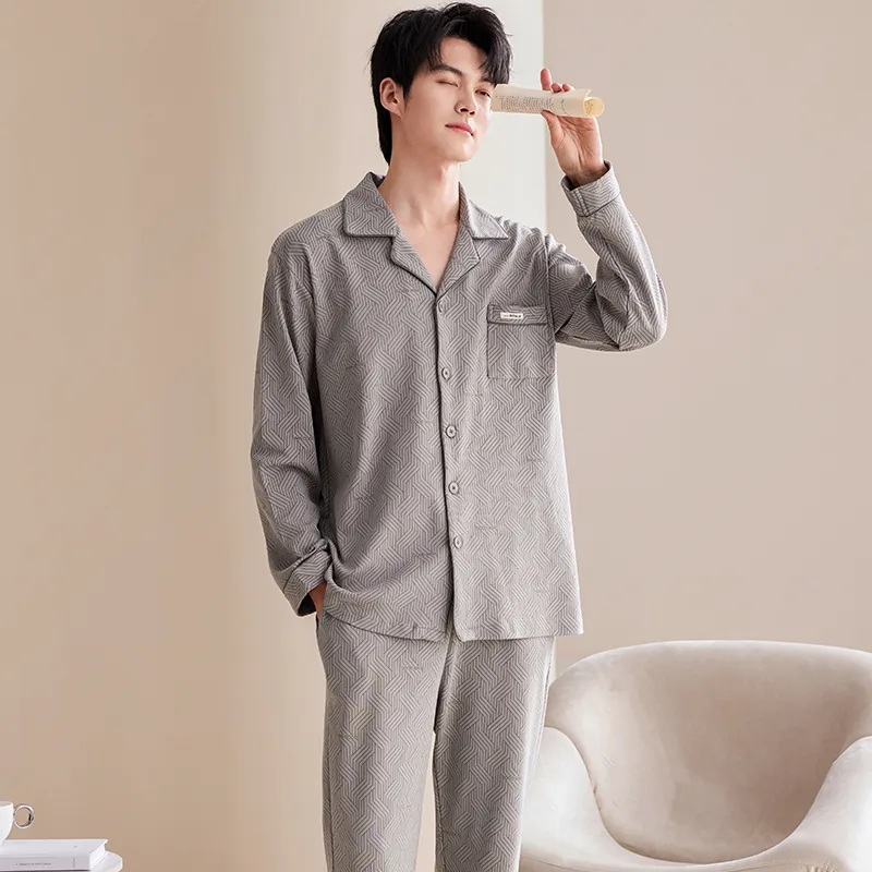 Pretty Lady Pajama Set Men's Light Gray-2