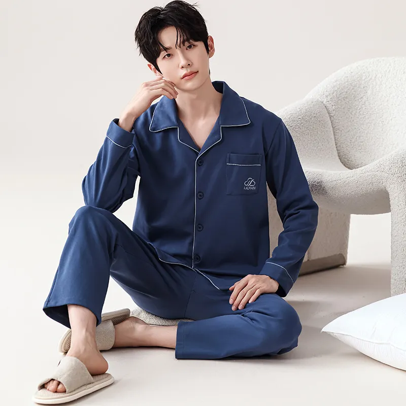 Pretty Lady Pajama Set Men's Royal Blue-5
