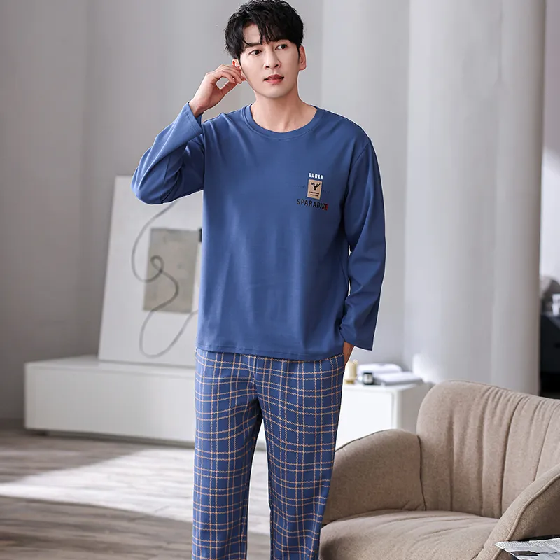 Pretty Lady Pajama Set Men's Royal Blue-1