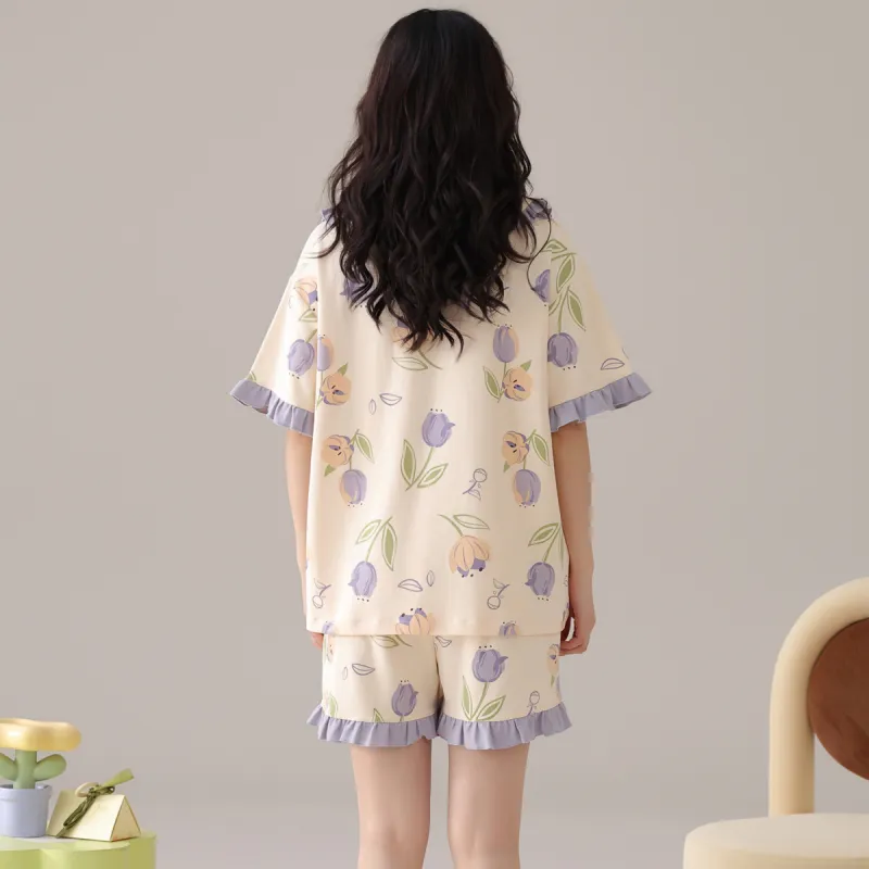Pretty Lady Pajama Set Women's Light Purple-3