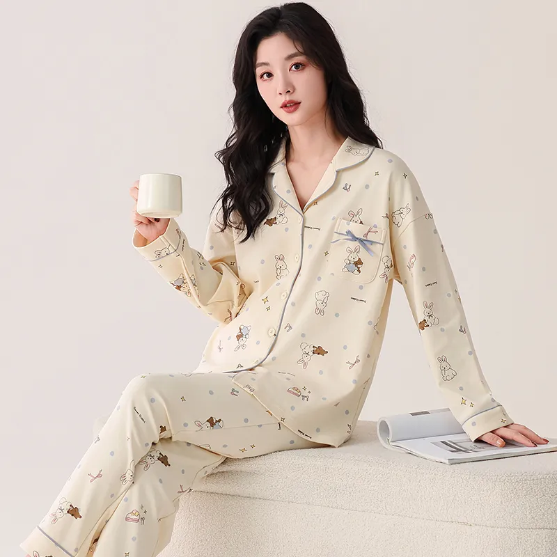 Pretty Lady Pajama Set Women's Apricot-4