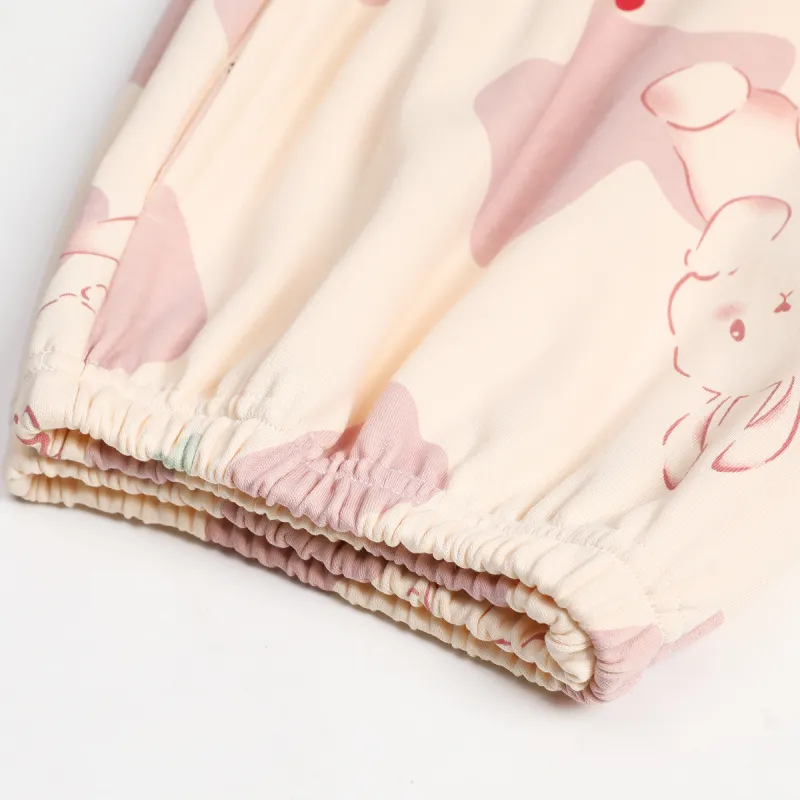 Pretty Lady Pajama Set Women's Pink Apricot-7