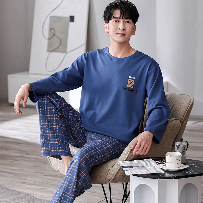 Pretty Lady Pajama Set Men's Royal Blue-3