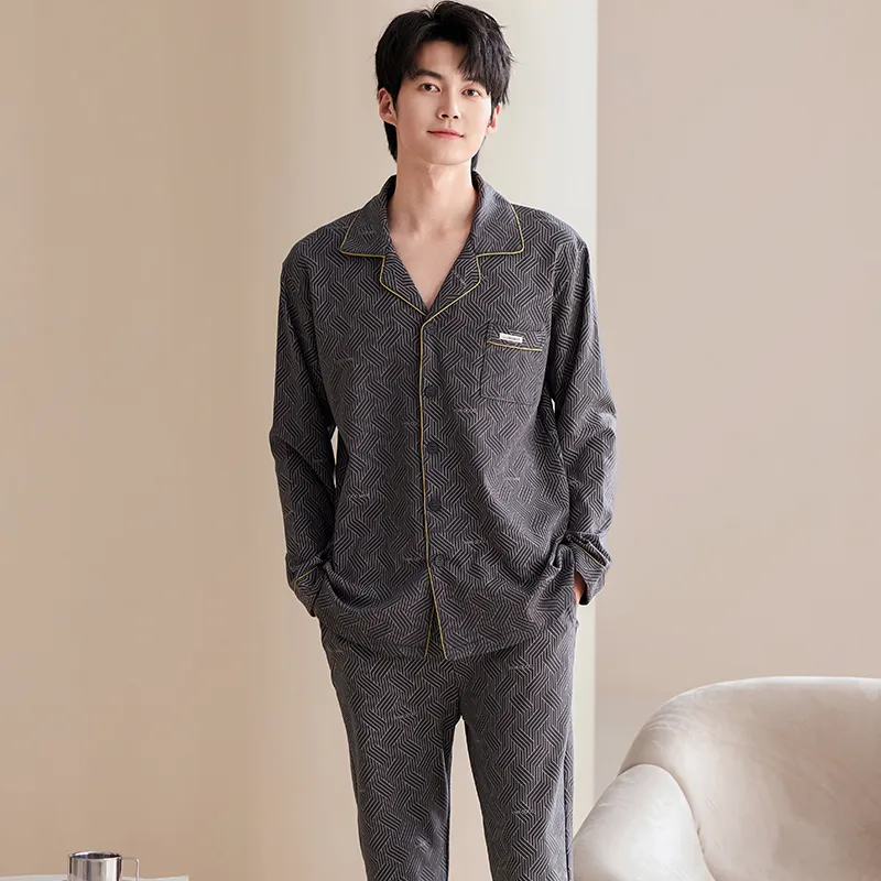 Pretty Lady Pajama Set Men's Dark Gray-1
