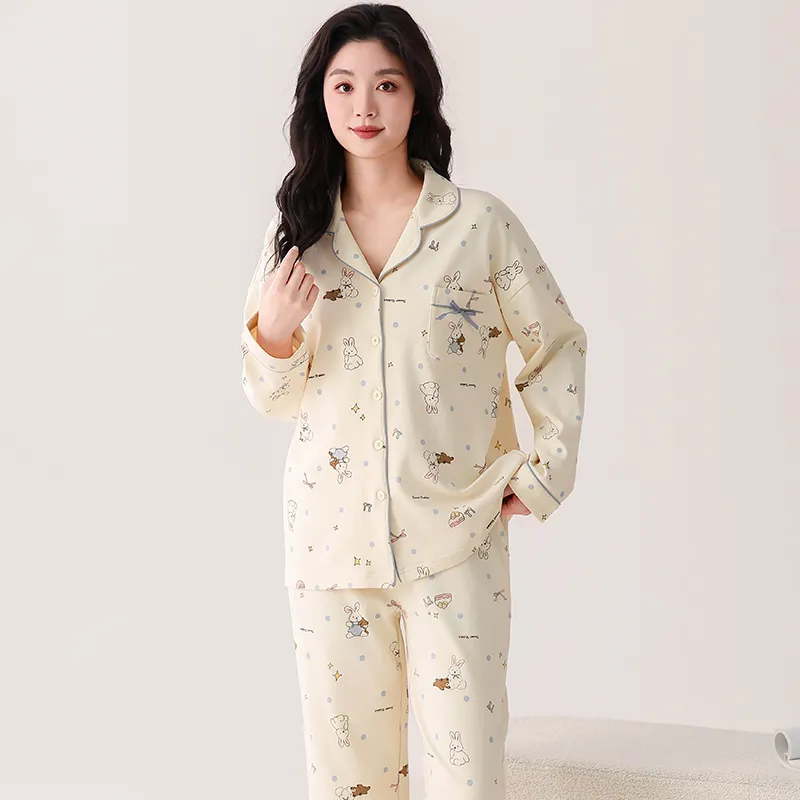 Pretty Lady Pajama Set Women's Apricot-1