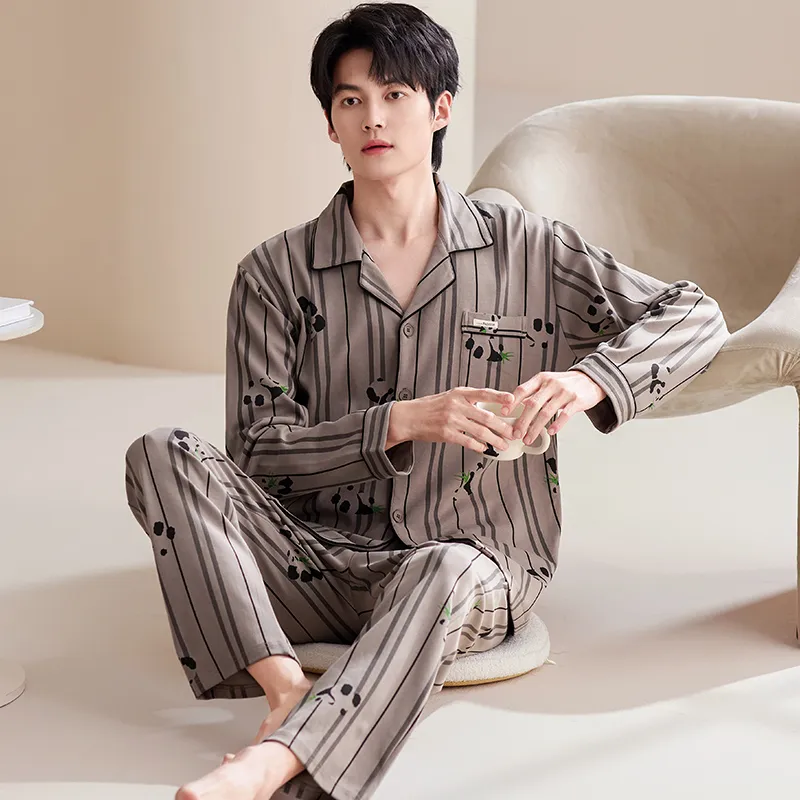 Pretty Lady Pajama Set Men's Khaki-5
