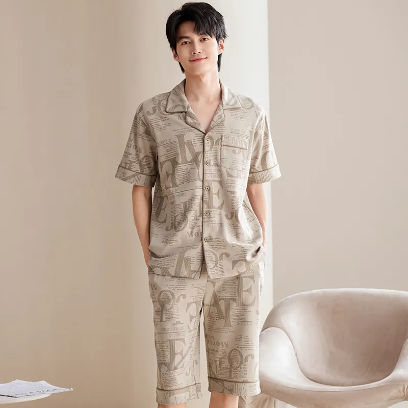 Pretty Lady Pajama Set Men's Linen-1