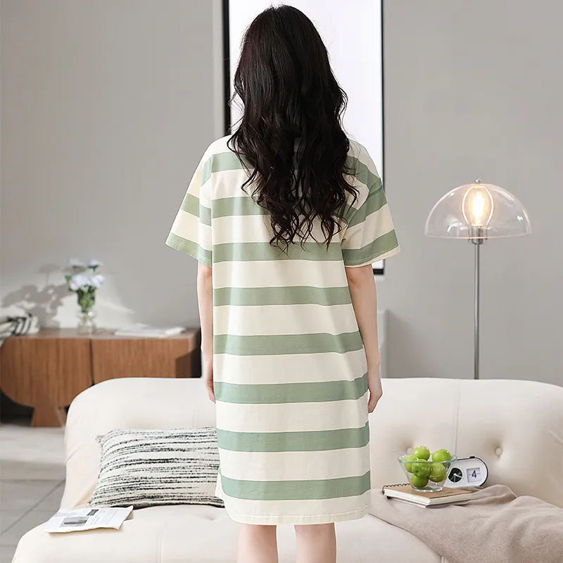 Pretty Lady Nightgown Women's Stripes Strawberry-1