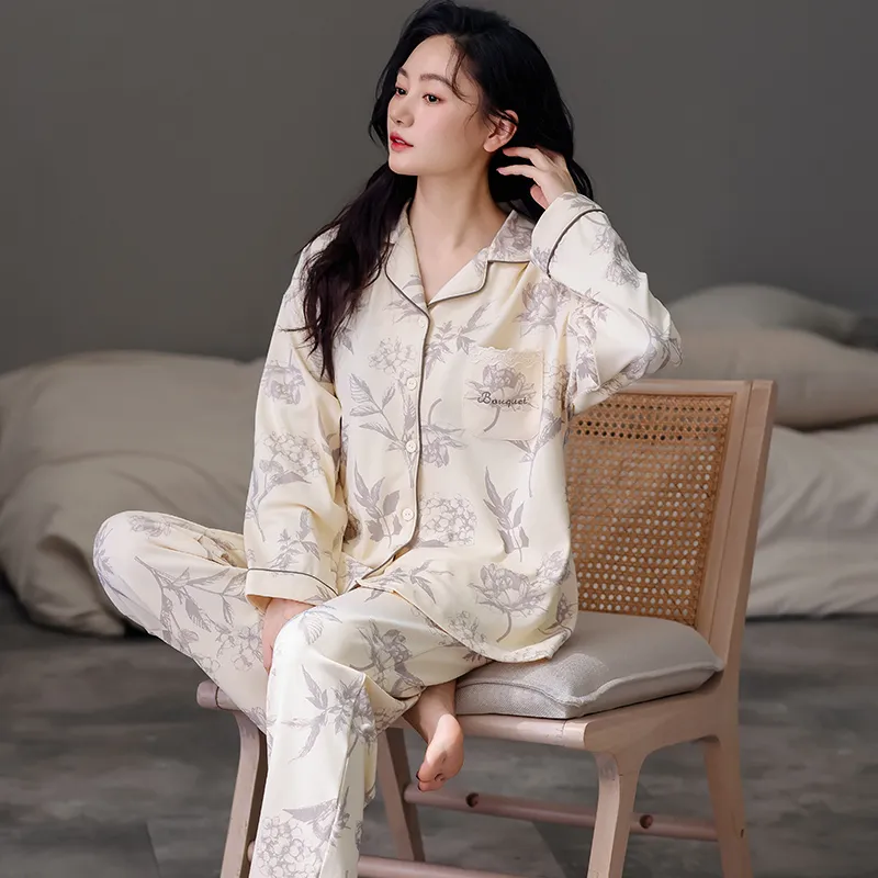 Pretty Lady Pajama Set Women's Ivory White-4