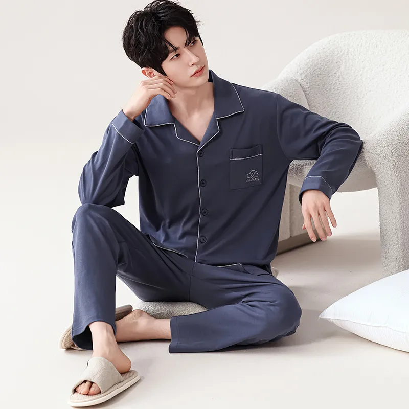 Pretty Lady Pajama Set Men's Navy Blue-5