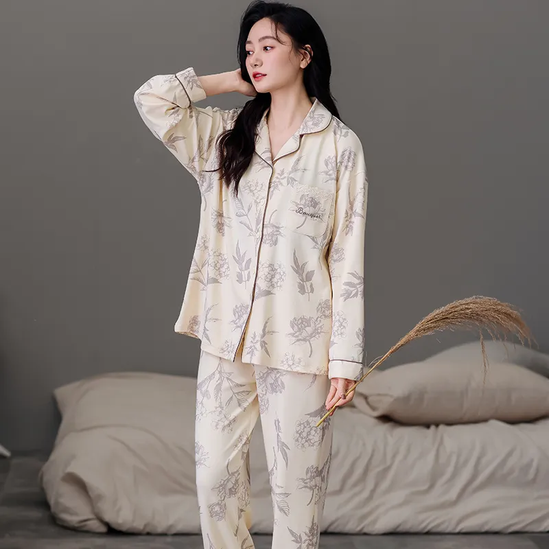 Pretty Lady Pajama Set Women's Ivory White-1