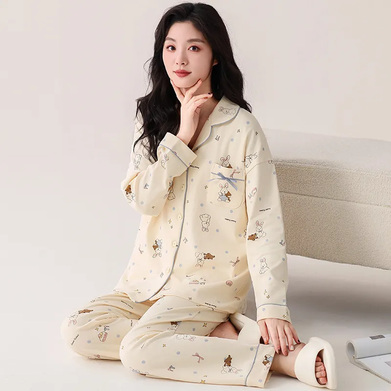 Pretty Lady Pajama Set Women's Apricot-5