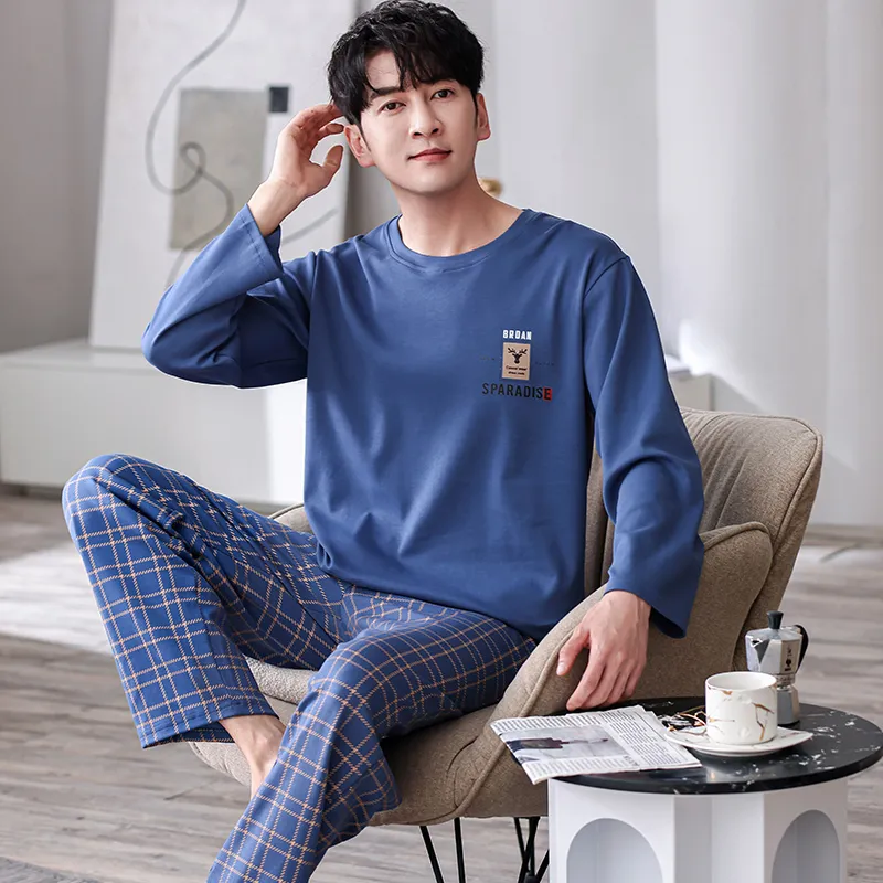 Pretty Lady Pajama Set Men's Royal Blue-4