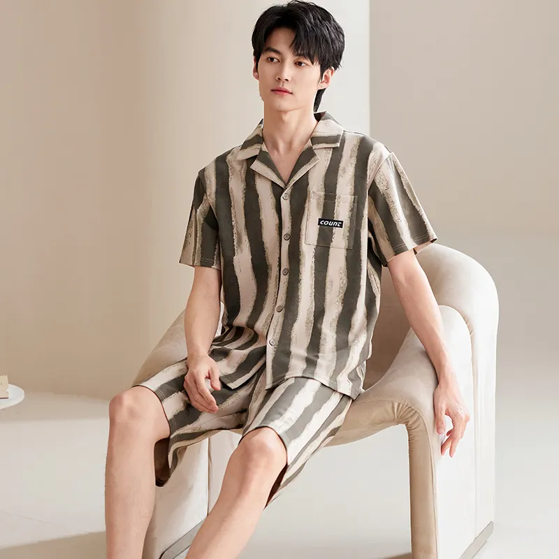 Pretty Lady Pajama Set Men's Vintage Stripes-3