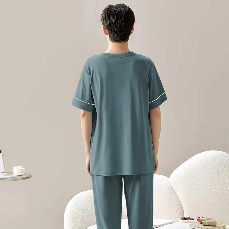 Pretty Lady Pajama Set Men's Dark Cyan-1
