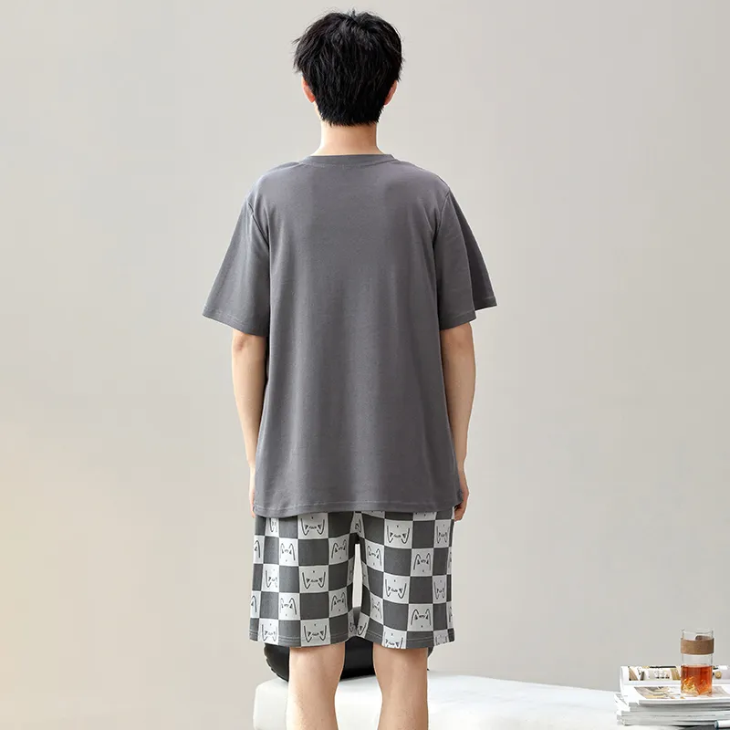 Pretty Lady Pajama Set Men's Dark Gray-1