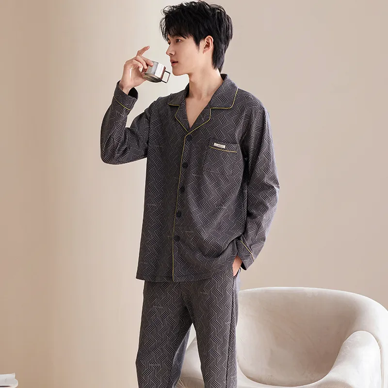 Pretty Lady Pajama Set Men's Dark Gray-2