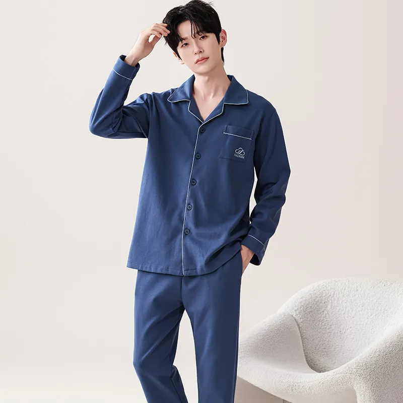 Pretty Lady Pajama Set Men's Royal Blue-1