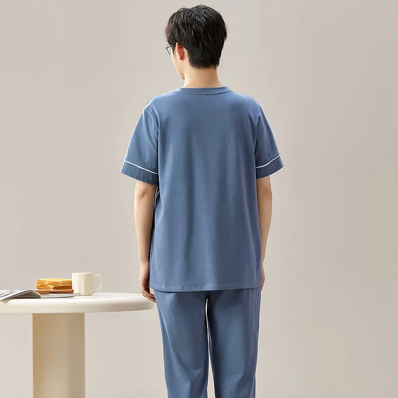 Pretty Lady Pajama Set Men's Blue-1