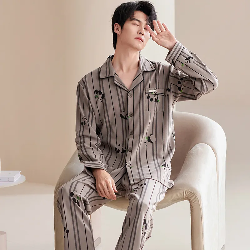 Pretty Lady Pajama Set Men's Khaki-3