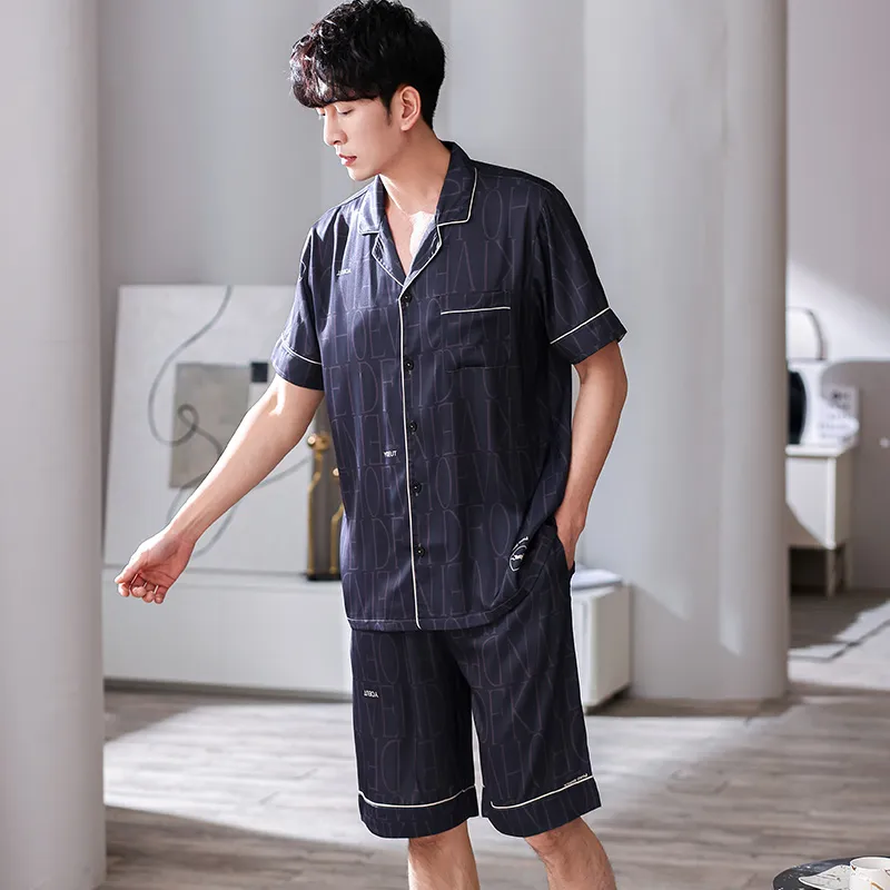 Pretty Lady Pajama Set Men's Dark Gray Letter-2