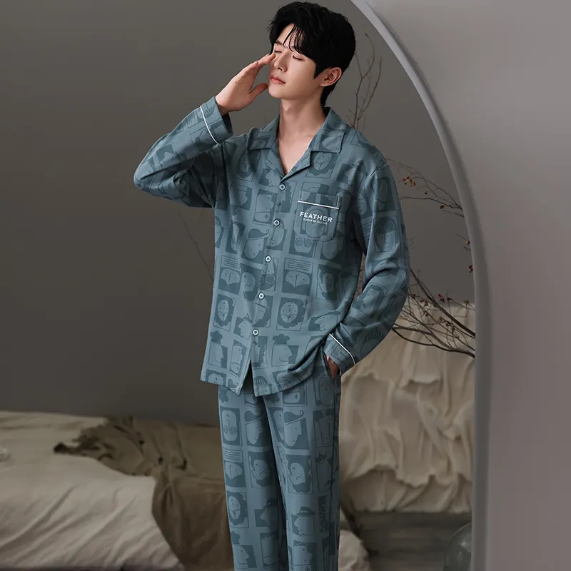 Pretty Lady Pajama Set Men's Peacock Green-1