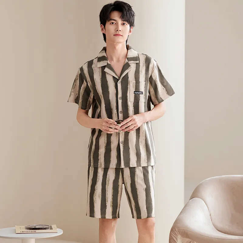 Pretty Lady Pajama Set Men's Vintage Stripes-2