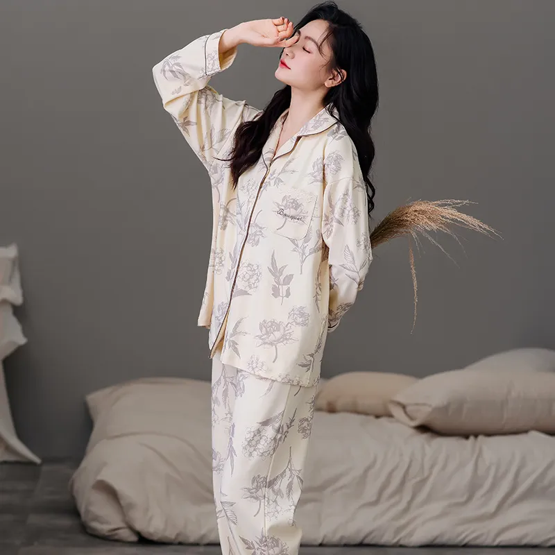 Pretty Lady Pajama Set Women's Ivory White-2