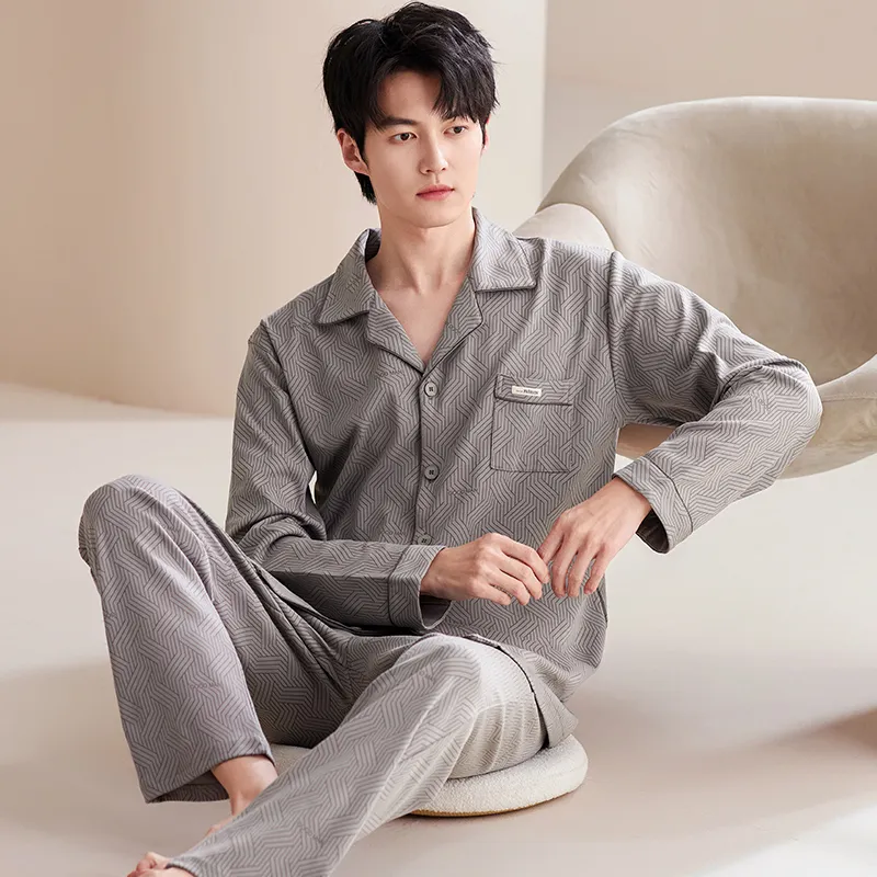 Pretty Lady Pajama Set Men's Light Gray-5