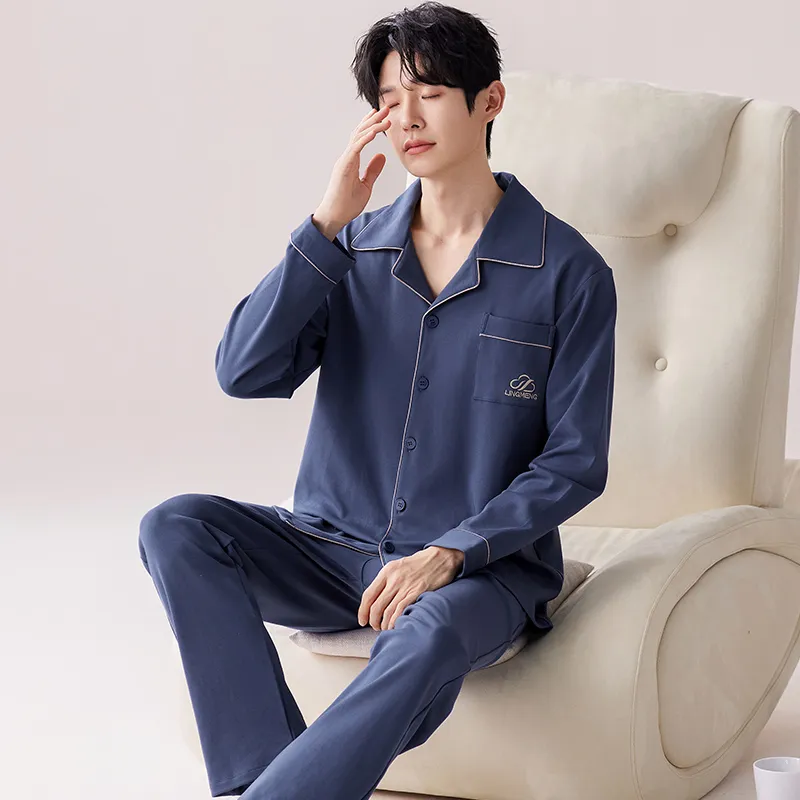 Pretty Lady Pajama Set Men's Sapphire Blue-3