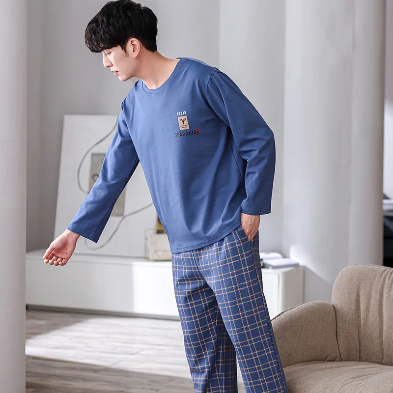 Pretty Lady Pajama Set Men's Royal Blue-2