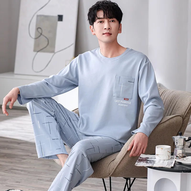 Pretty Lady Pajama Set Men's Light Blue-3