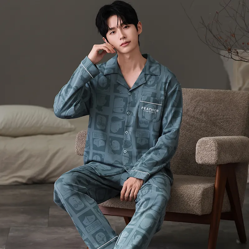 Pretty Lady Pajama Set Men's Peacock Green-4