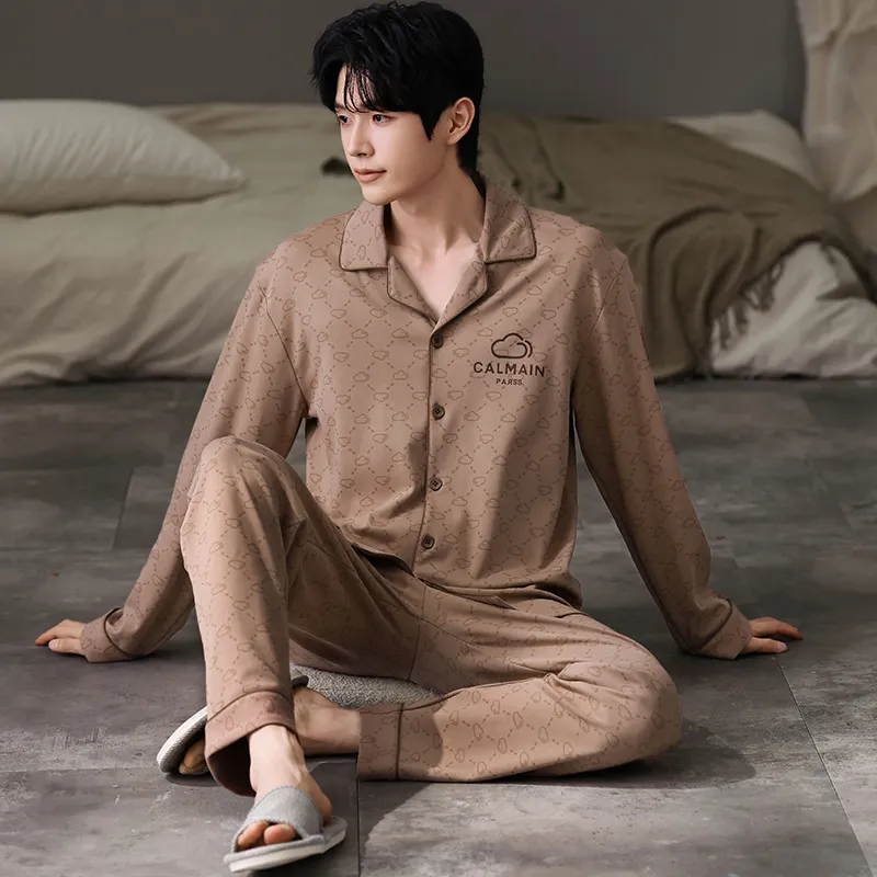 Pretty Lady Pajama Set Men's Light Brown-5