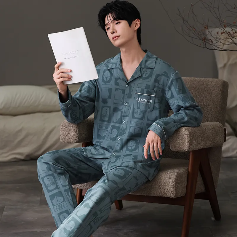 Pretty Lady Pajama Set Men's Peacock Green-3