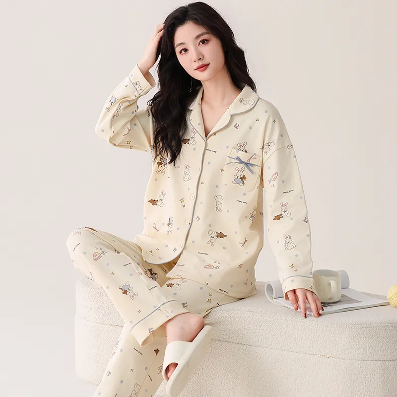 Pretty Lady Pajama Set Women's Apricot-3