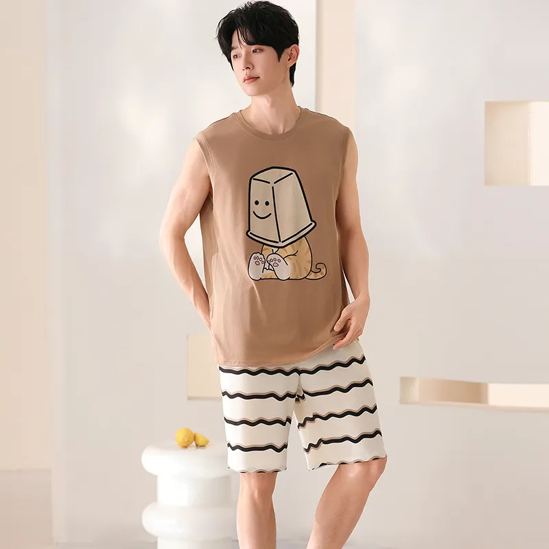 Pretty lady Men Pajama Sets-5