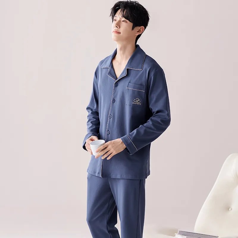 Pretty Lady Pajama Set Men's Sapphire Blue-2