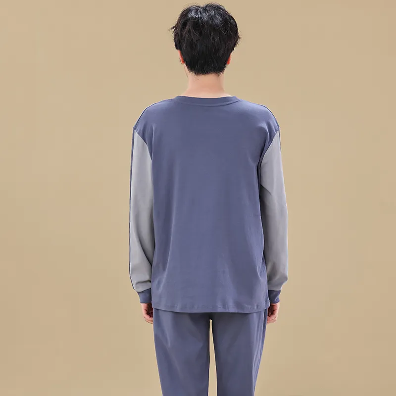 Pretty Lady Home Suit Men's Gray Blue-1