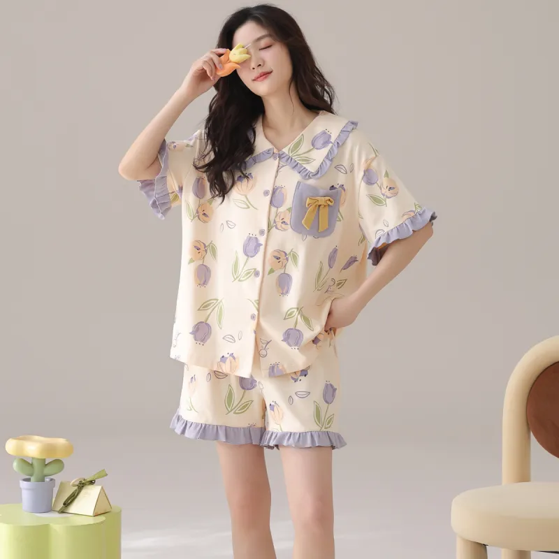 Pretty Lady Pajama Set Women's Light Purple-2