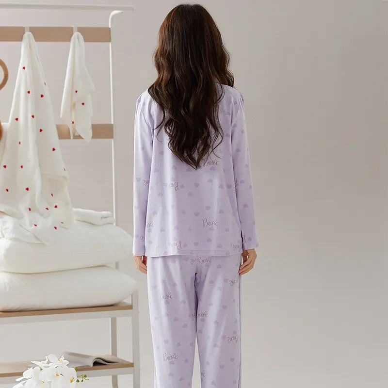 Pretty Lady Pajama Set Women's Light Purple-1
