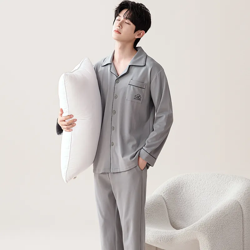 Pretty Lady Pajama Set Men's Silver Gray-2