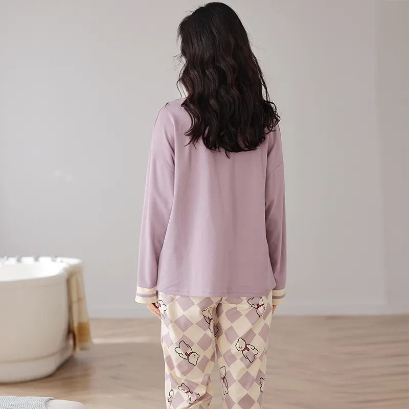 Pretty Lady Pajama Set Women's Light Purple-1