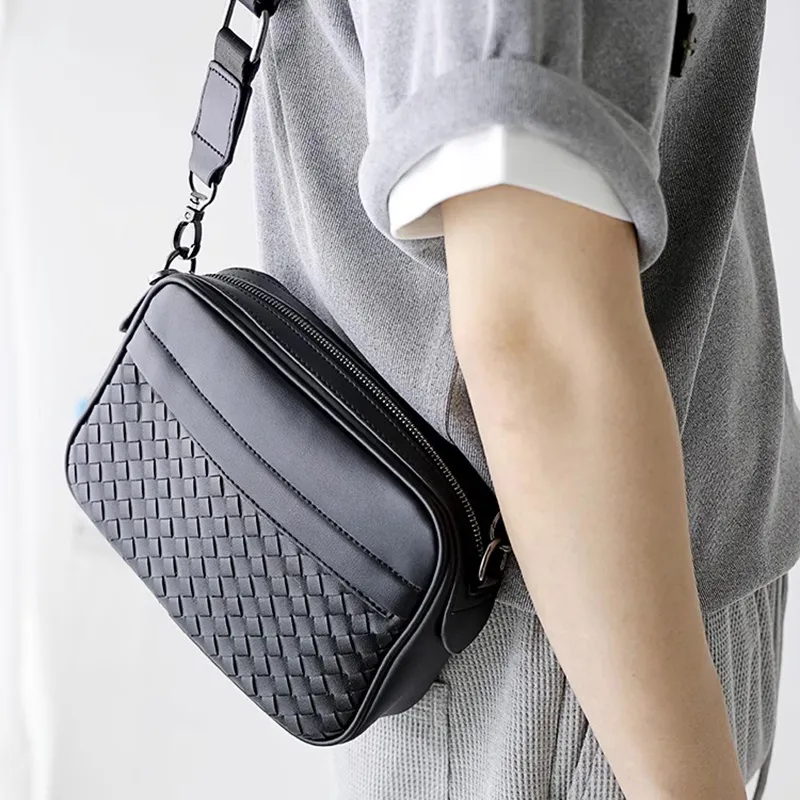 ALNI BITTON PU Camera Bag, Crossbody Bag Regular Men's Black-8