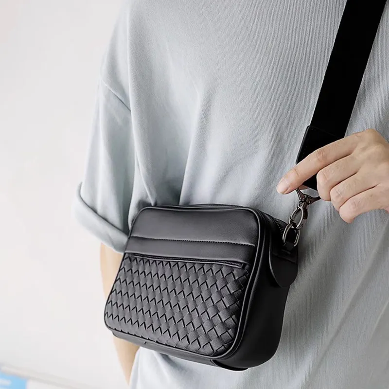 ALNI BITTON PU Camera Bag, Crossbody Bag Regular Men's Black-9