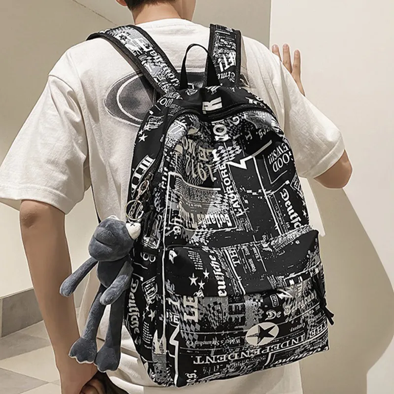 ALNI BITTON Nylon Backpack Regular Men's  Sizing Black/Blue/White/Gray-2