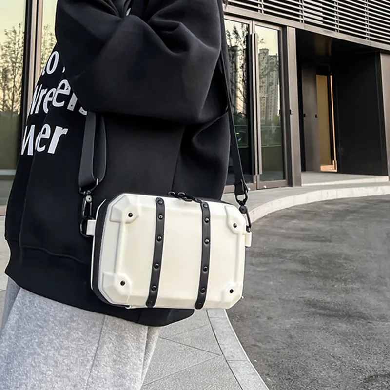 ALNI BITTON PVC Small Square Bag Shoulder Bag Crossbody Bag Regular Men's White/Black-7