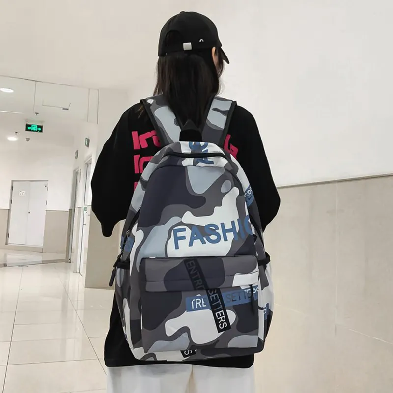 ALNI BITTON Nylon Backpack Regular Men's Camouflage Gray/Green Camouflage/Camouflage Blue-13