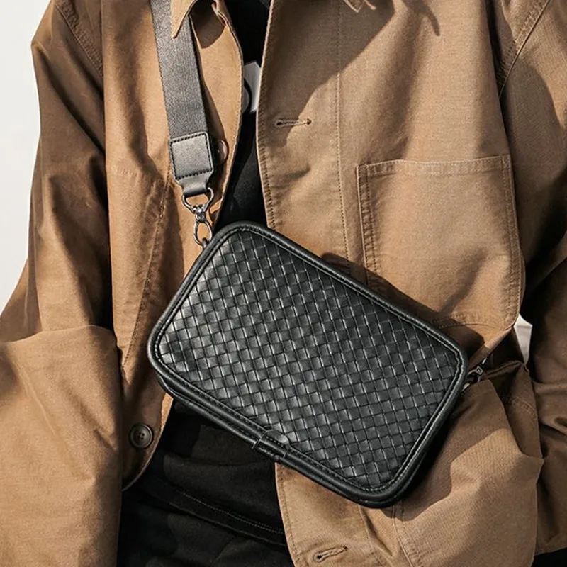 ALNI BITTON PU Shoulder Bag Regular Men's Wrinkle Free Black/Coffee-3